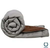 HIGH QUALITY 250 GSM Luxury Premium Microfiber Soft Reversable DOUBLE BED (90*100 INCH) All Season Comforter_Blanket/RAJAI/Quilt(Golden Yellow & Gray) - Free Size, Brown/Light Grey, Microfabric, Pack of1